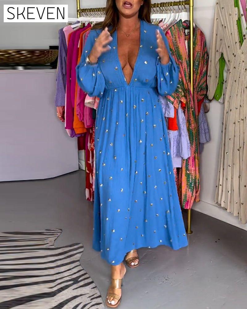 Sexy Deep V Neck Dress