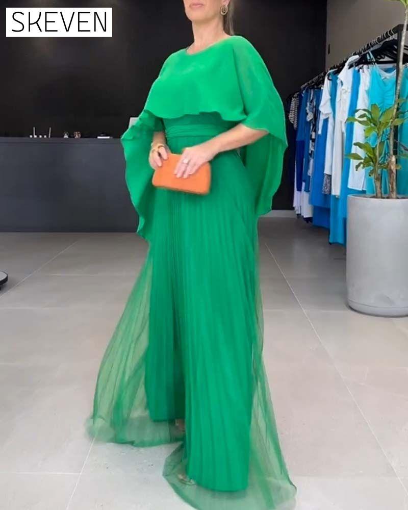 Maxikleid mit Rundhalsausschnitt und A-Linien-Form
