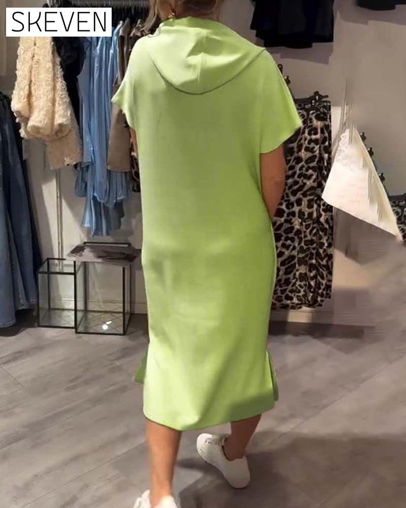 Hooded Casual Drawstring Dress