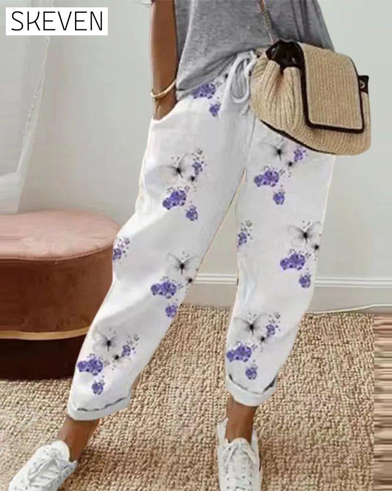 Freizeithose aus Baumwollleinen für Damen