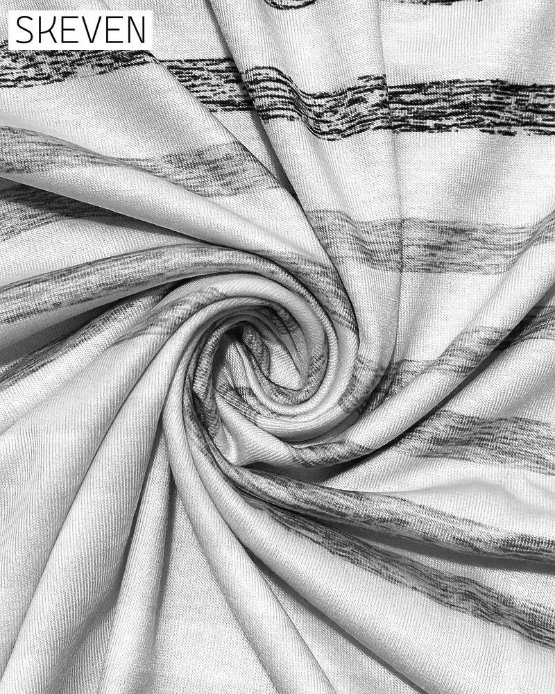 T-shirt rayé à manches courtes et col rond