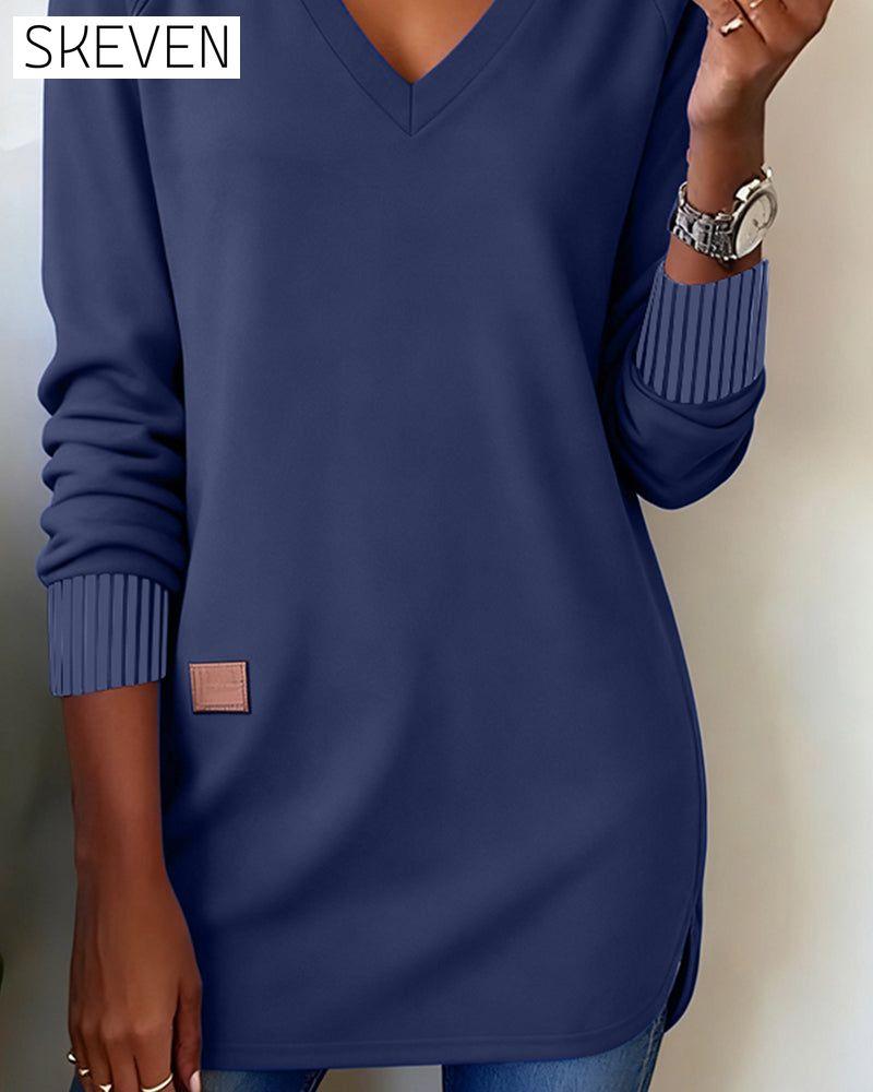 V-Neck Fashion Sweatshirt
