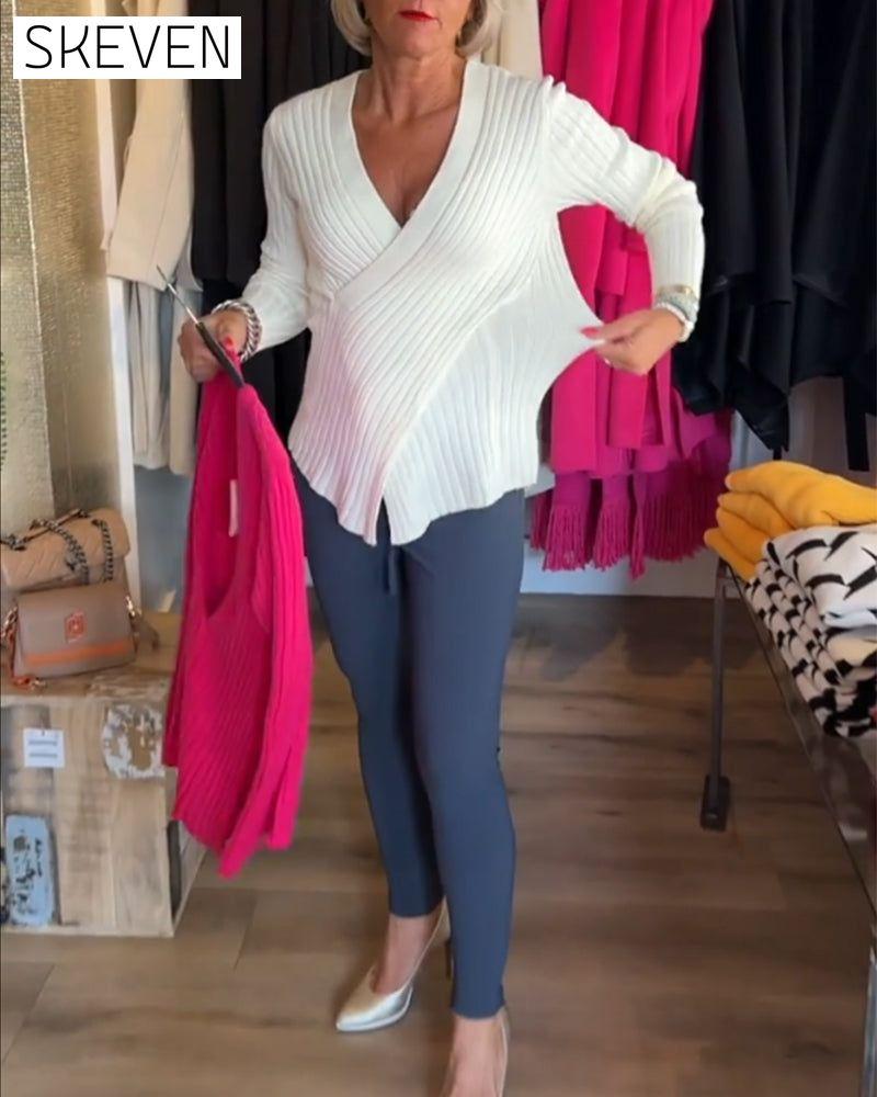 Solid color sexy knitwear