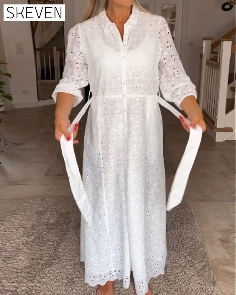 Elegantes Midikleid mit 3/4-Ärmeln