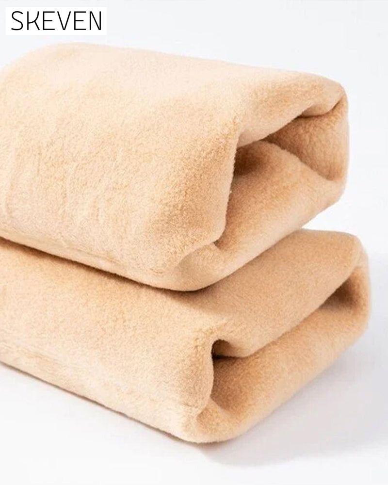 Makellose Beine, künstliche, durchscheinende, warme, plüschgefütterte elastische Strumpfhose 