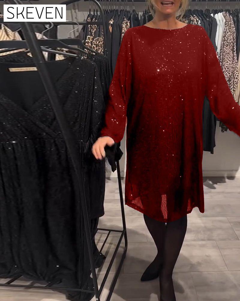 Elegantes rückenfreies Paillettenkleid mit Trägern