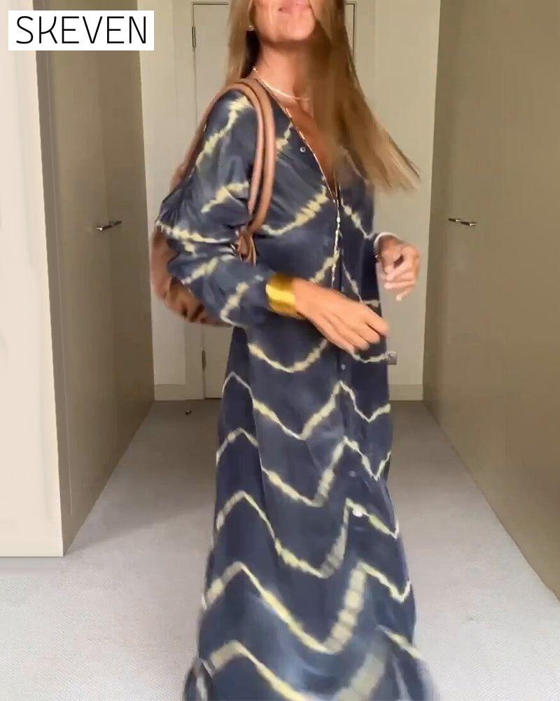 V neck loose dress 23BF Casual Dresses Clothes Dresses Spring Summer