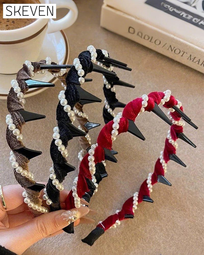 🔥Hot Sale🔥Vintage Headband With Artificial Pearl And High Crown