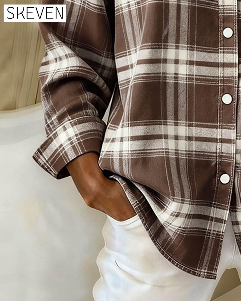 Chemise à carreaux à revers