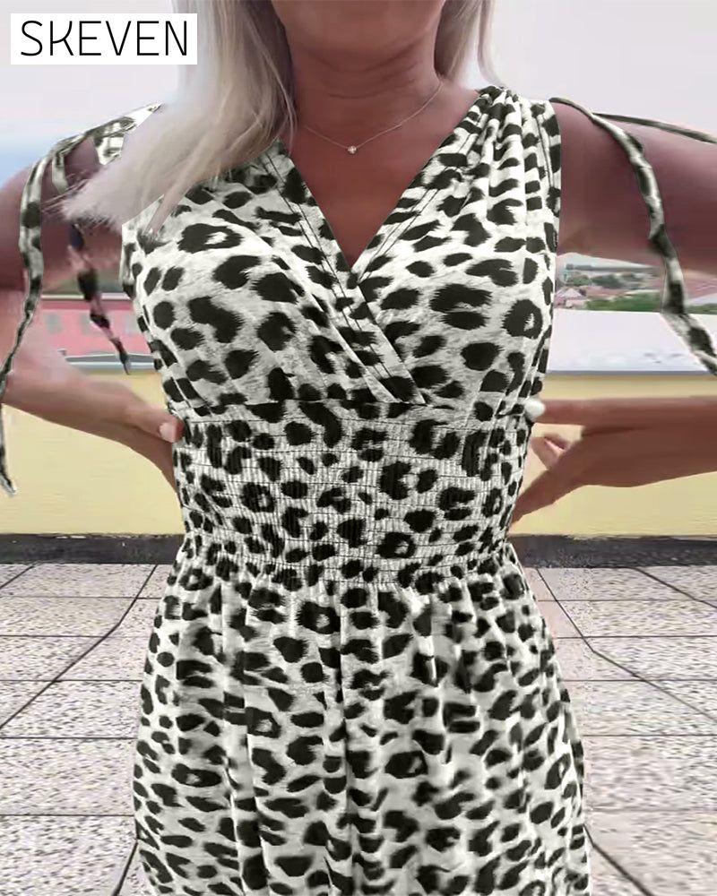 Leopard Print Sleeveless Dress
