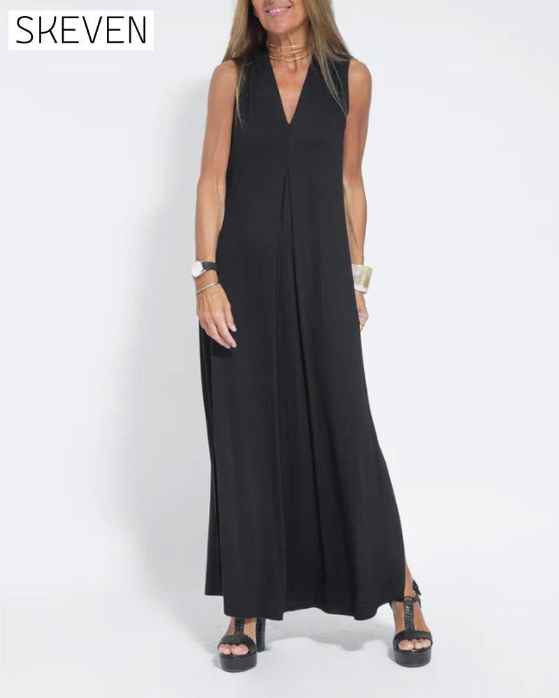 V-neck sleeveless solid color dress 23BF Casual Dresses Clothes Dresses Spring Summer
