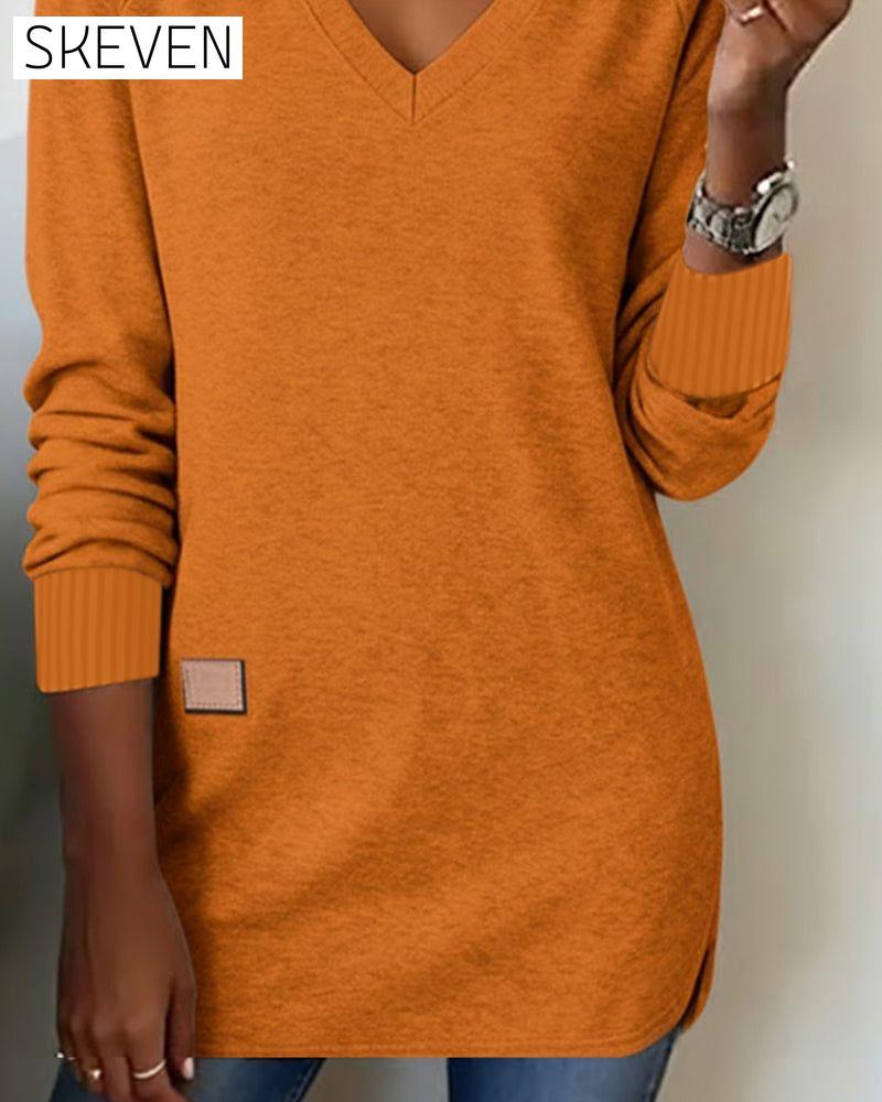 V-Neck Fashion Sweatshirt