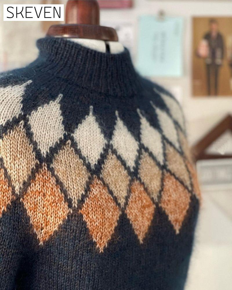 Geometric diamond jacquard pullover