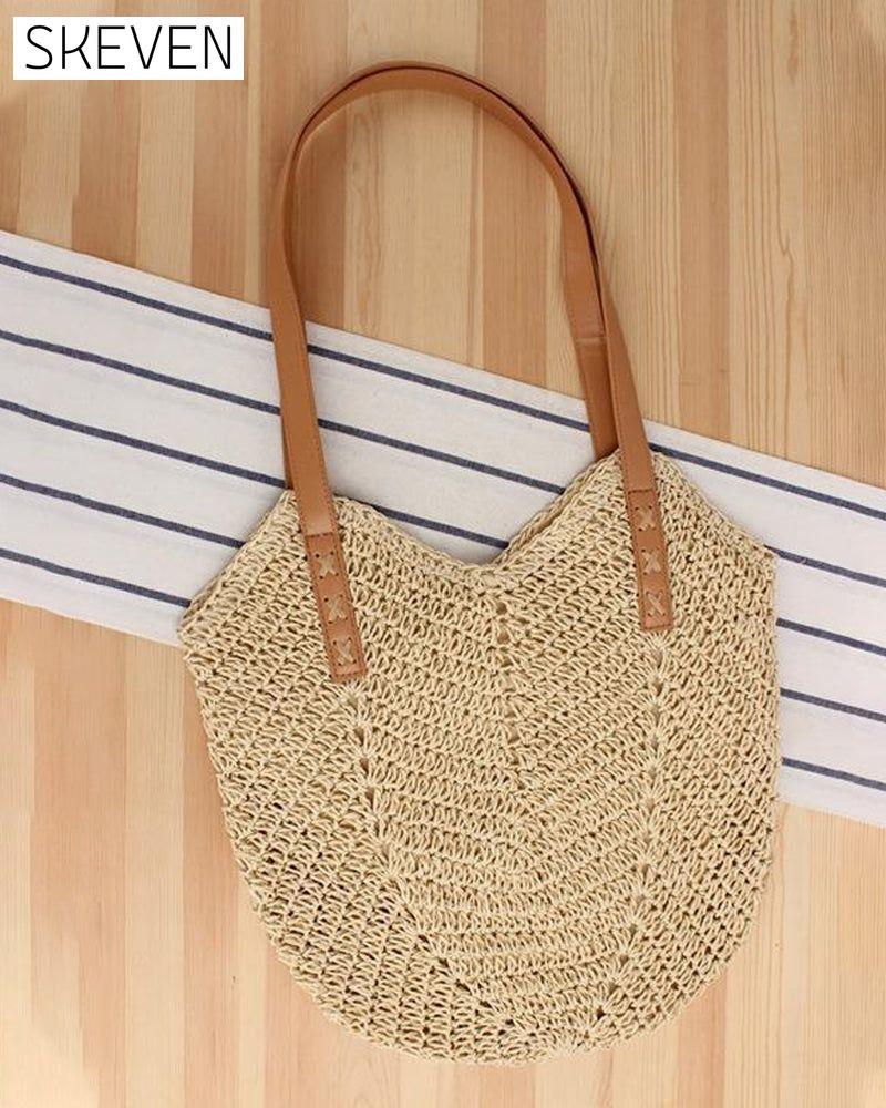 Strohtasche mit Umhängetasche