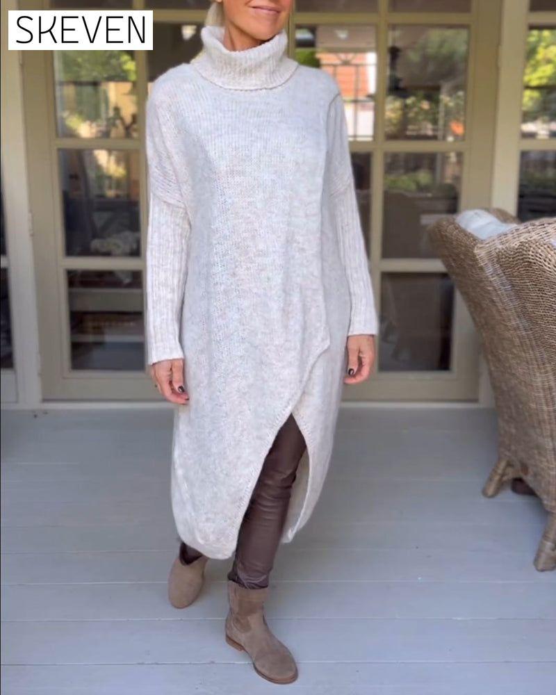 High neck long pullover
