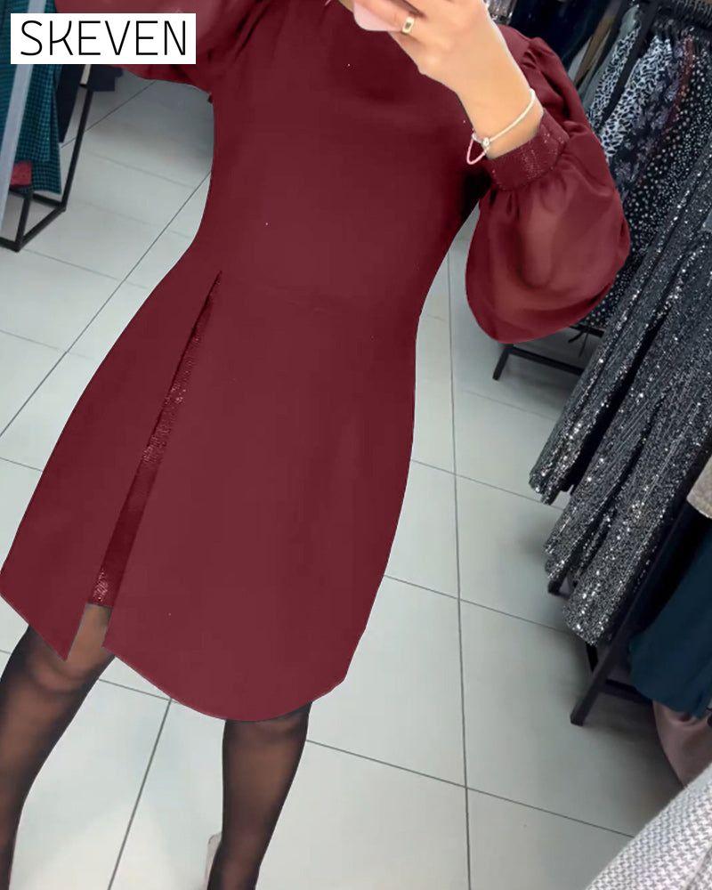 Elegantes einfarbiges Kleid