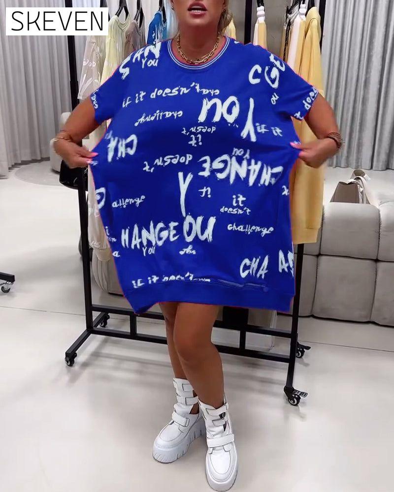 Loose Letter Print Dress
