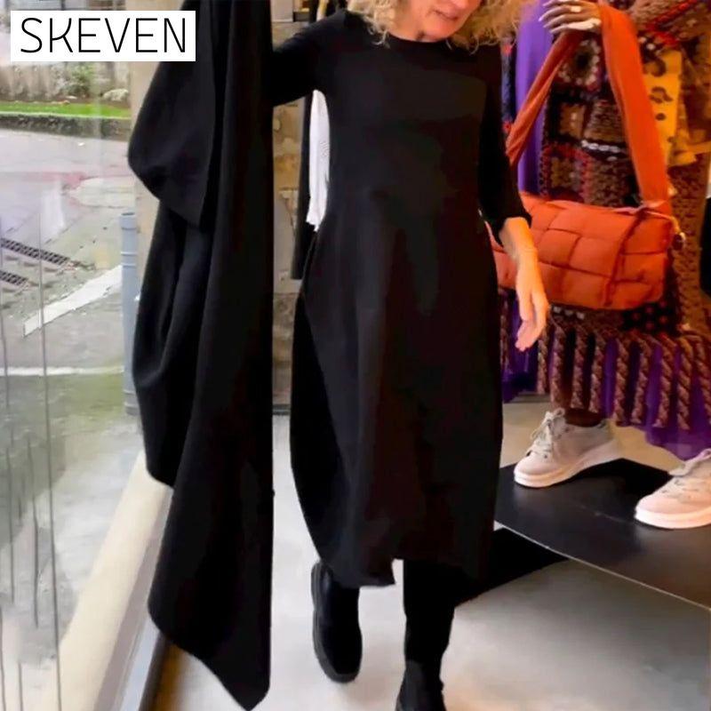 Elegant Solid Color Dress