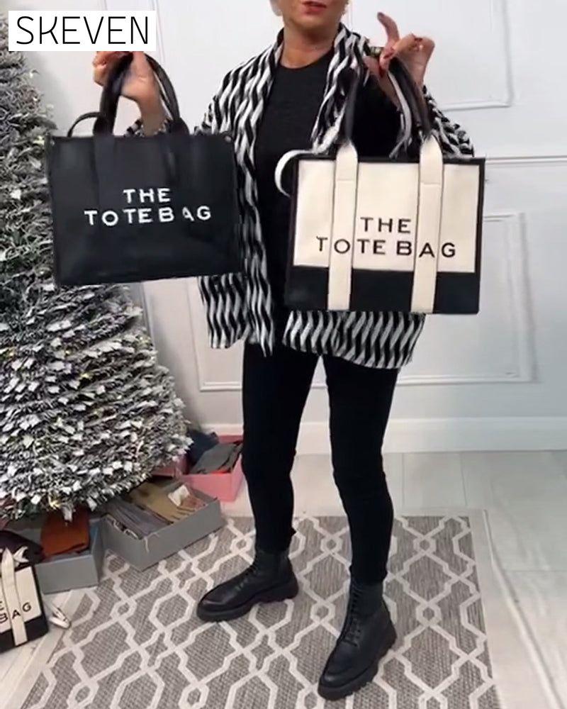 Sac cabas tendance à coutures bicolores