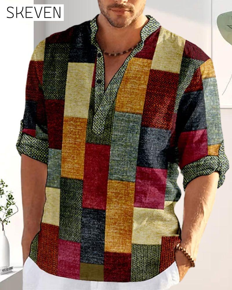 Color block half sleeve shirt