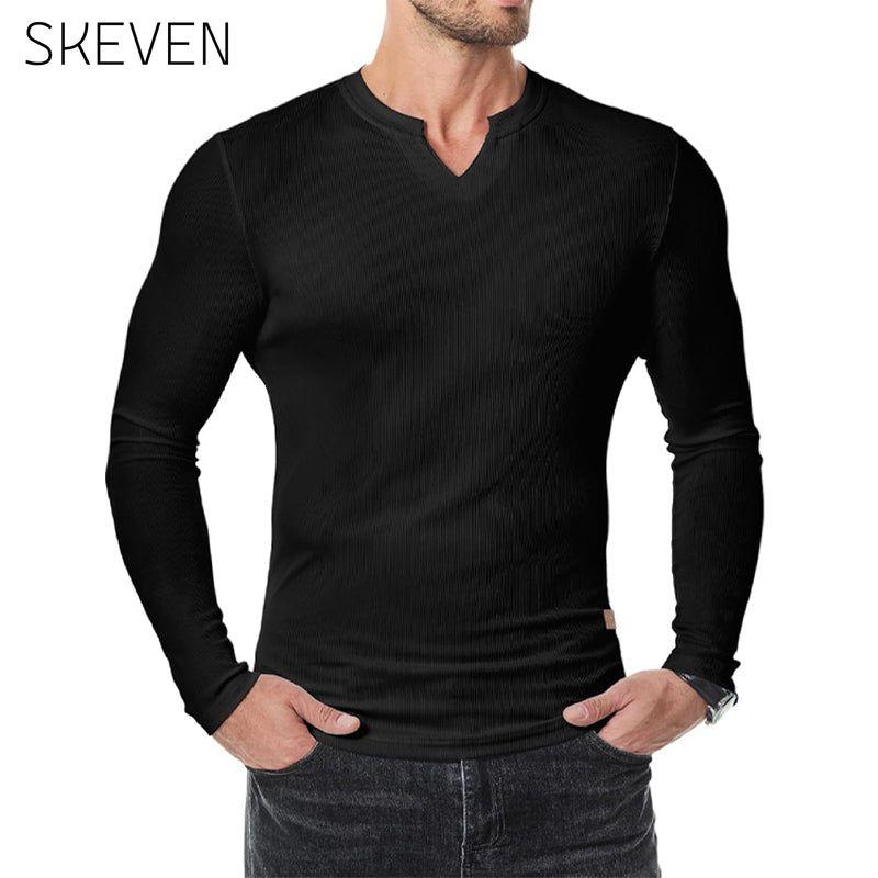 Slim-Fit-Muskelshirt mit V-Ausschnitt für Herren