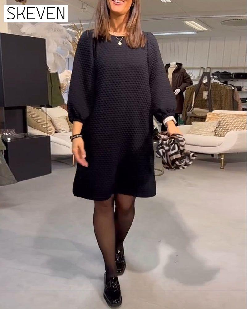Elegant Solid Color Dress