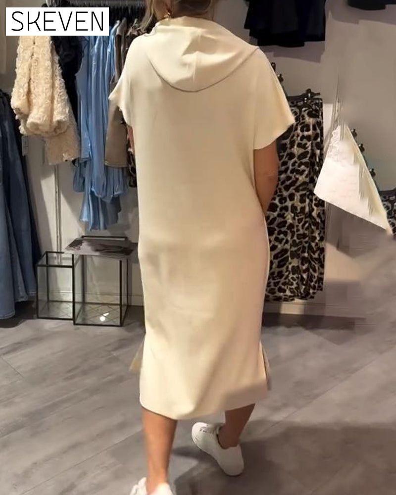 Hooded Casual Drawstring Dress
