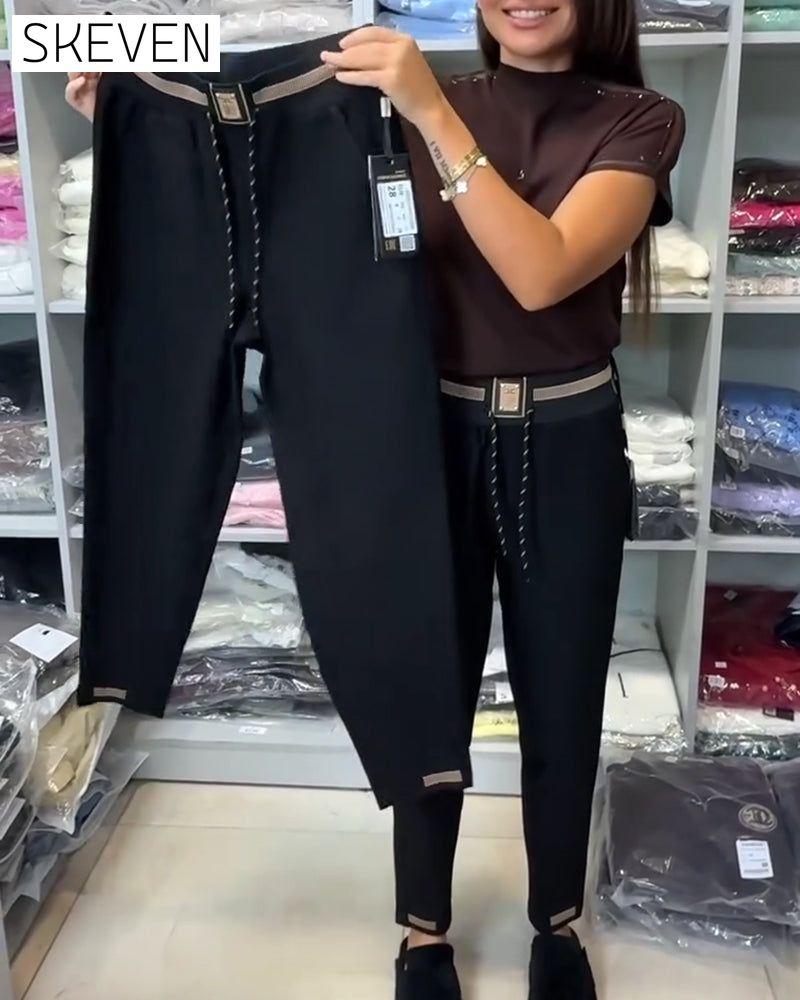Stylish Drawstring Elastic Waist Pants