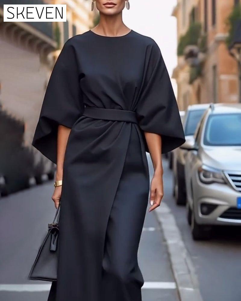 Elegantes Kleid mit Laternenärmeln und Gürtel