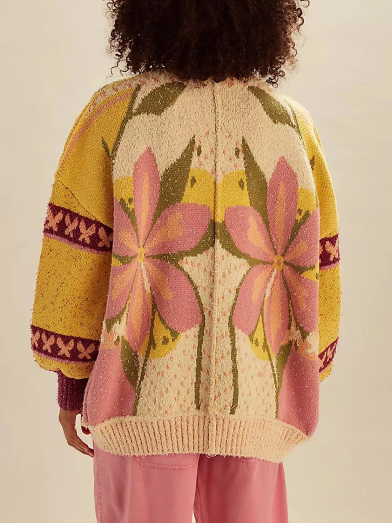 Floral Pattern Button Up Cardigan
