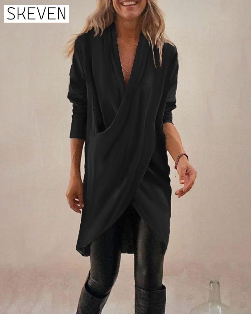 Solid color top with cross design 2023 f/w 23BF blouses & shirts spring