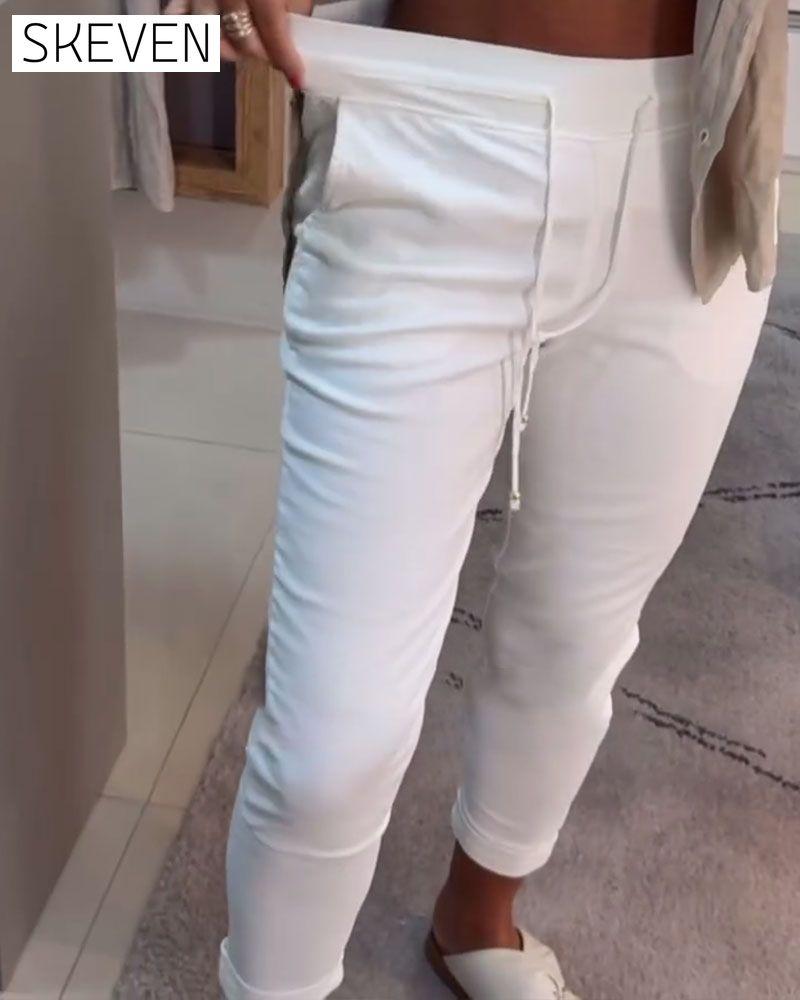 Drawstring Casual Pencil Pants