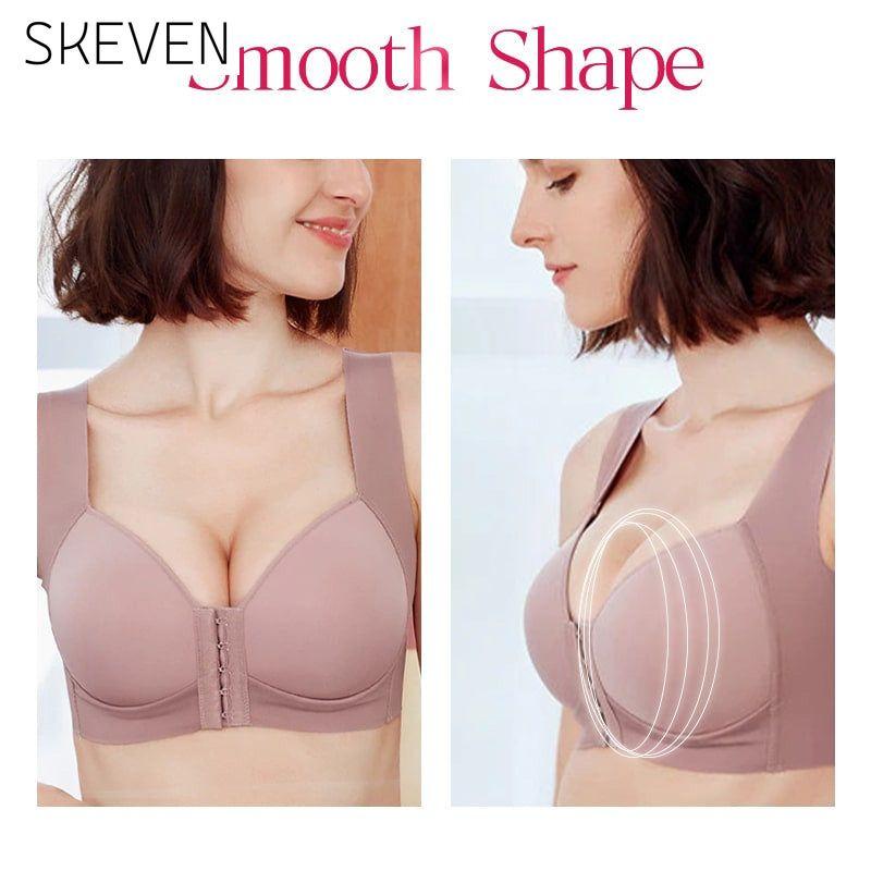 Seamless Front Closure Wire-free Push Up Bra