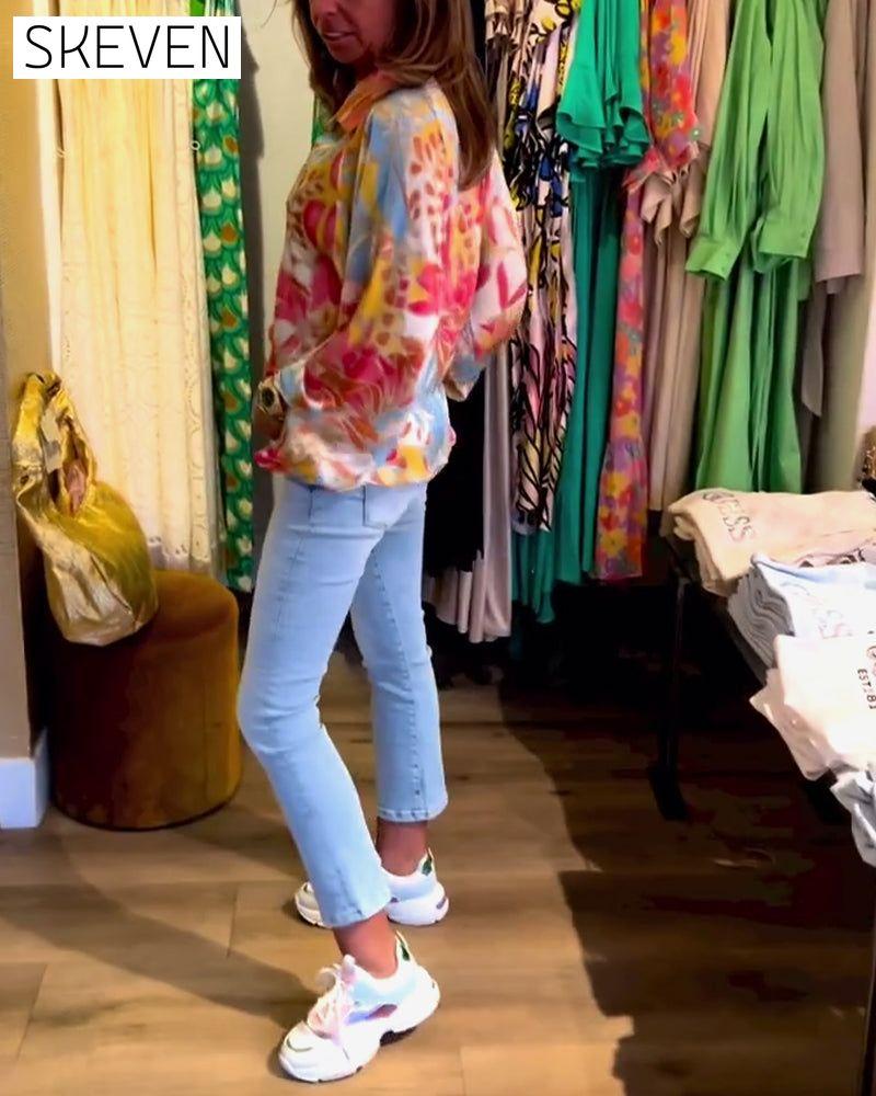 Langarmshirt mit Reversprint