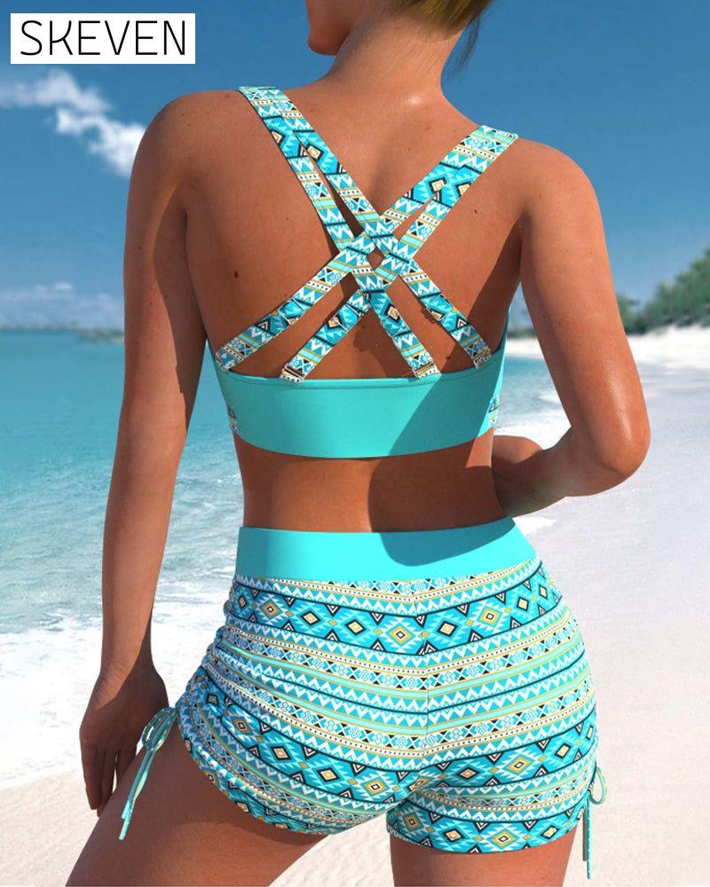 ensemble bikini short imprimé