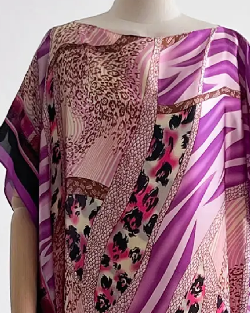 Women's Floral Print Long Dress & Scarf Set