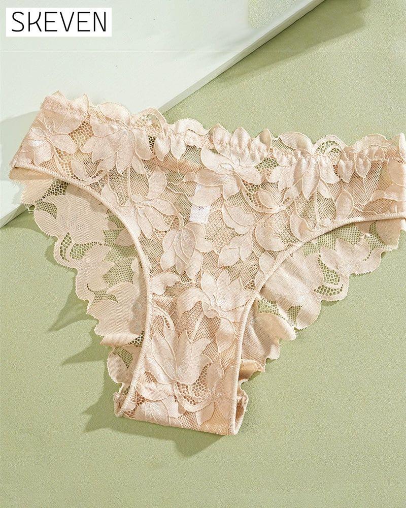 Damen-Slip aus halbtransparenter Spitze