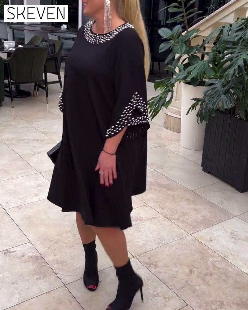 Robe ample à perles tendance grande taille