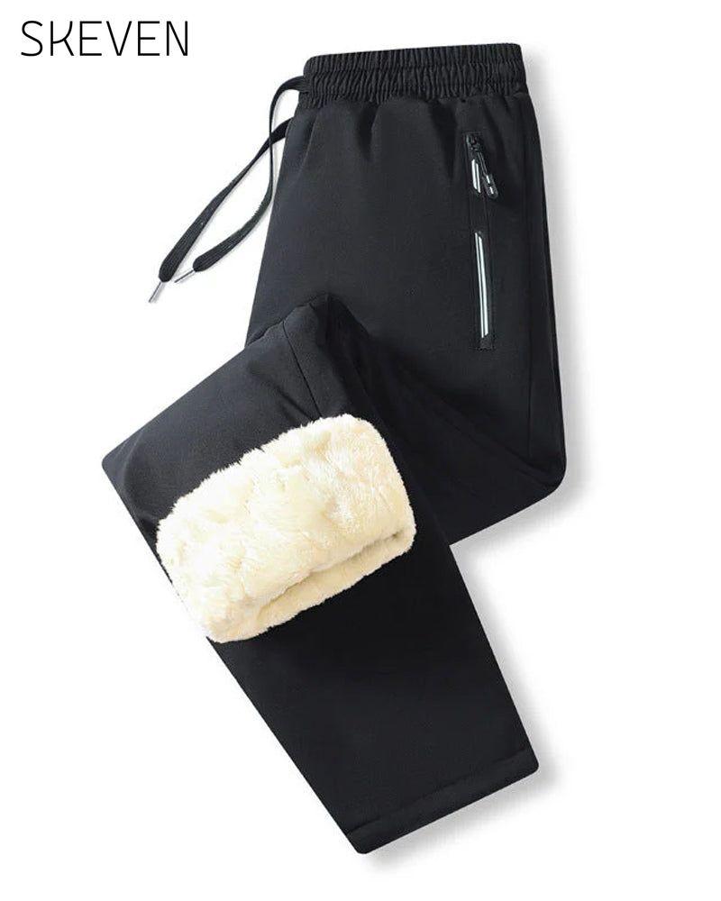 Pantalon imperméable doublé chaud à cordon de serrage pour homme