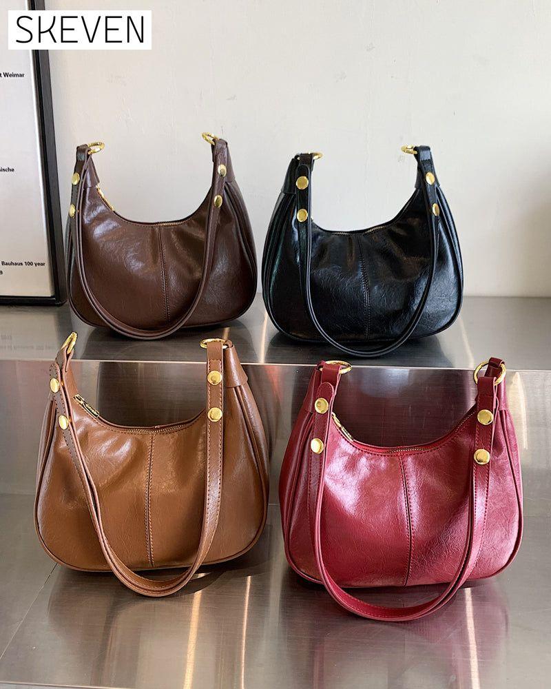 Achseltasche aus gewachstem Leder 