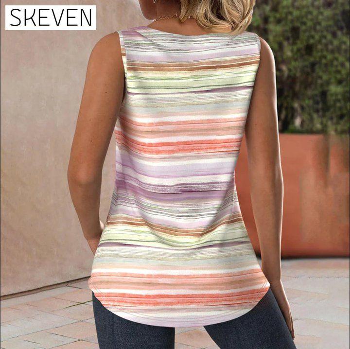 Buntes, gestreiftes, lässiges Falten-Tanktop