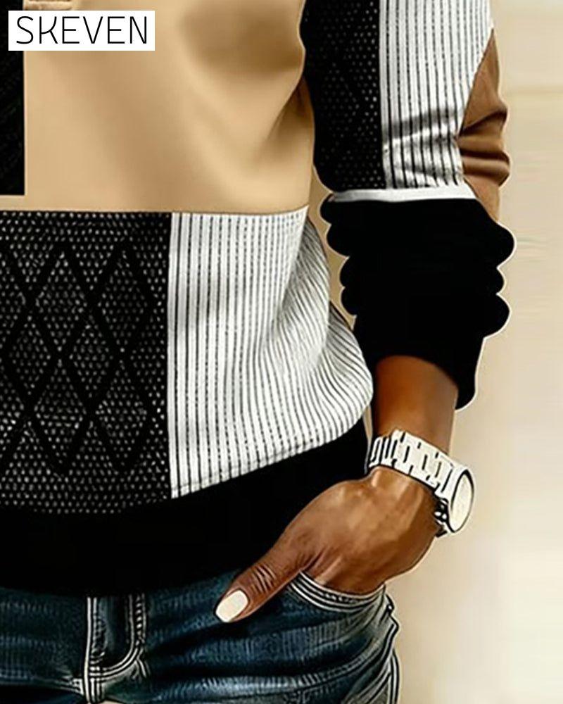 Sweatshirt mit halbem Reißverschluss, Fleecefutter und Farbblock-Design