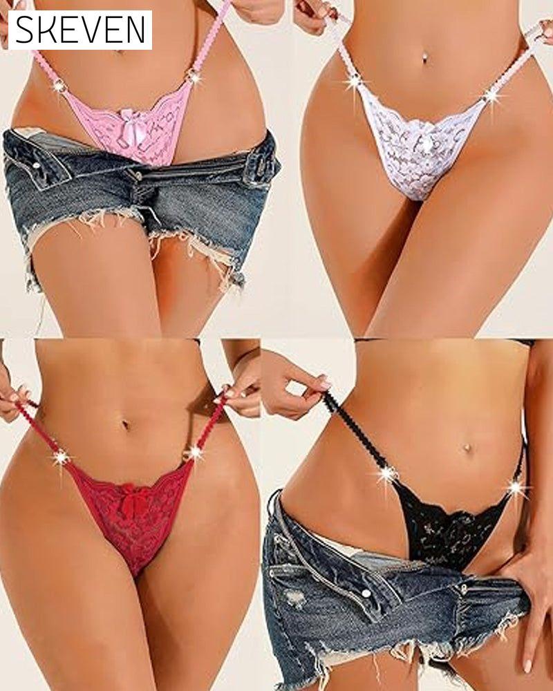 Sexy Bow Lace G-String Thong
