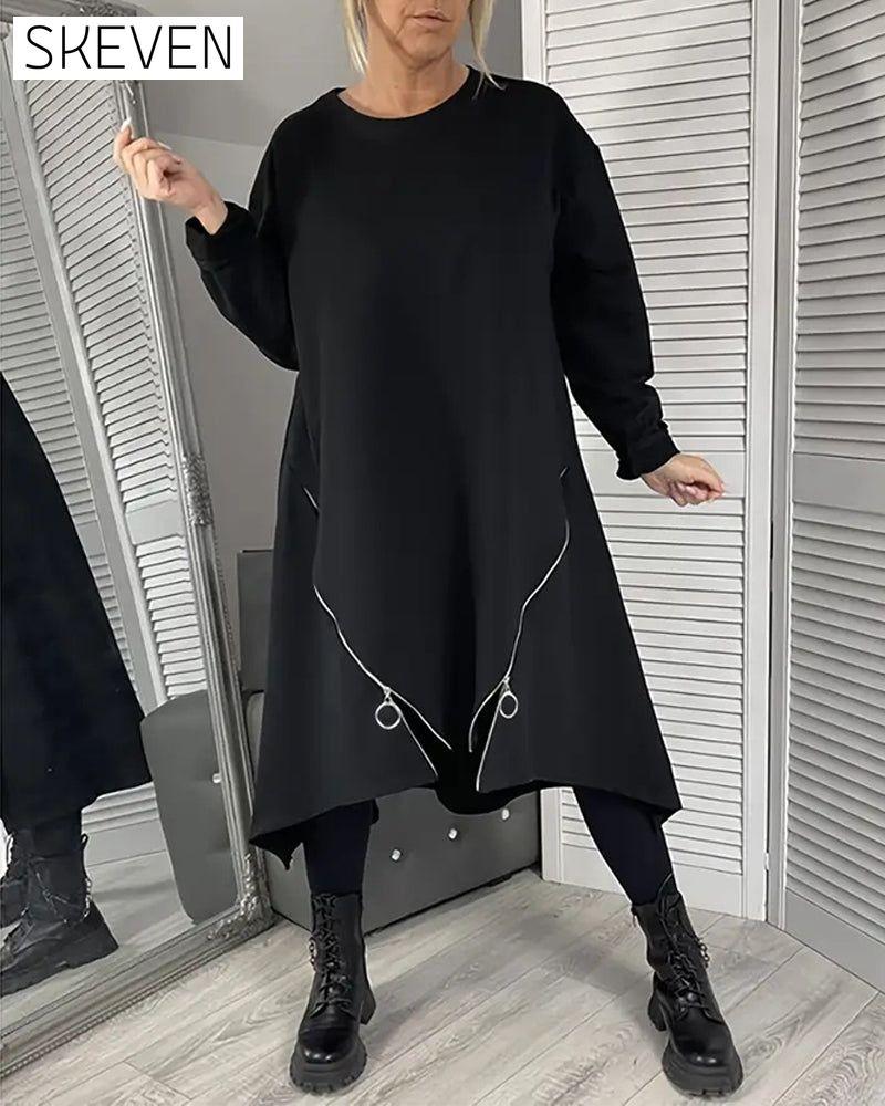 Loose Oversized Zipper Dress