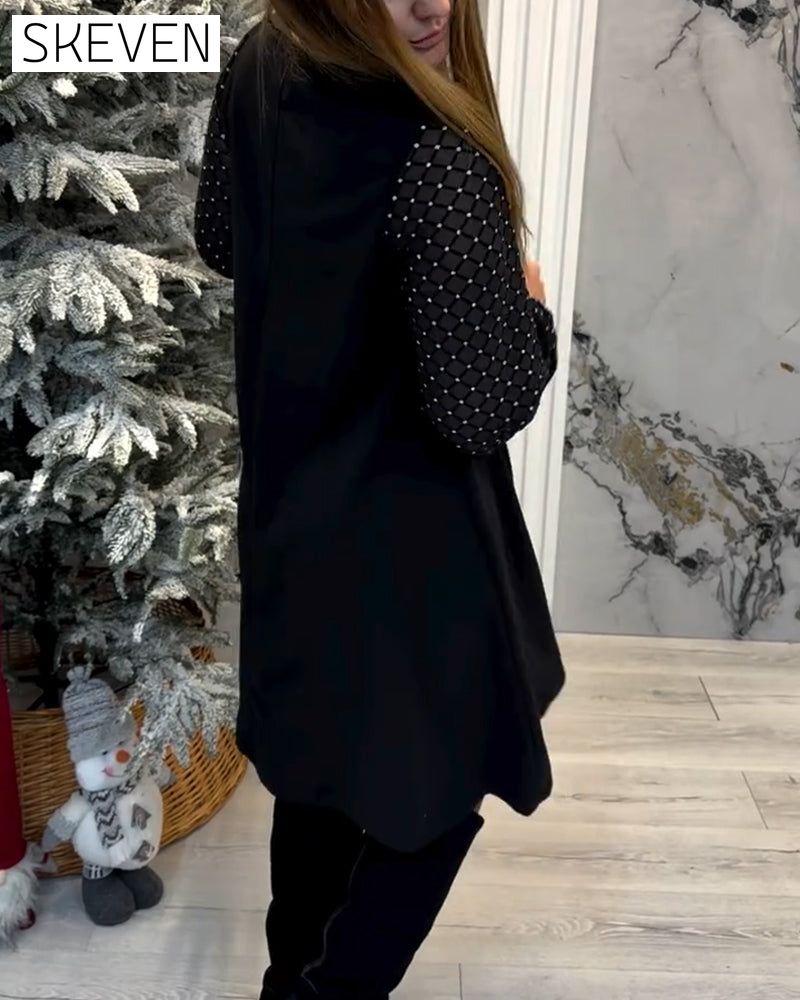Sparkling Patchwork Round Neck Dress