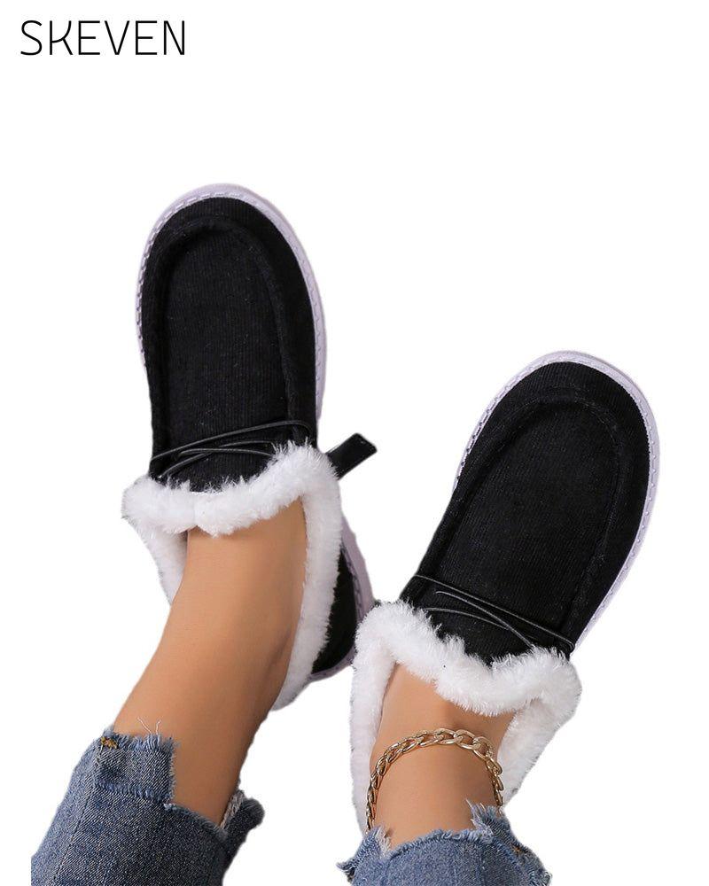 dicke, warme Baumwollschuhe in Unifarben