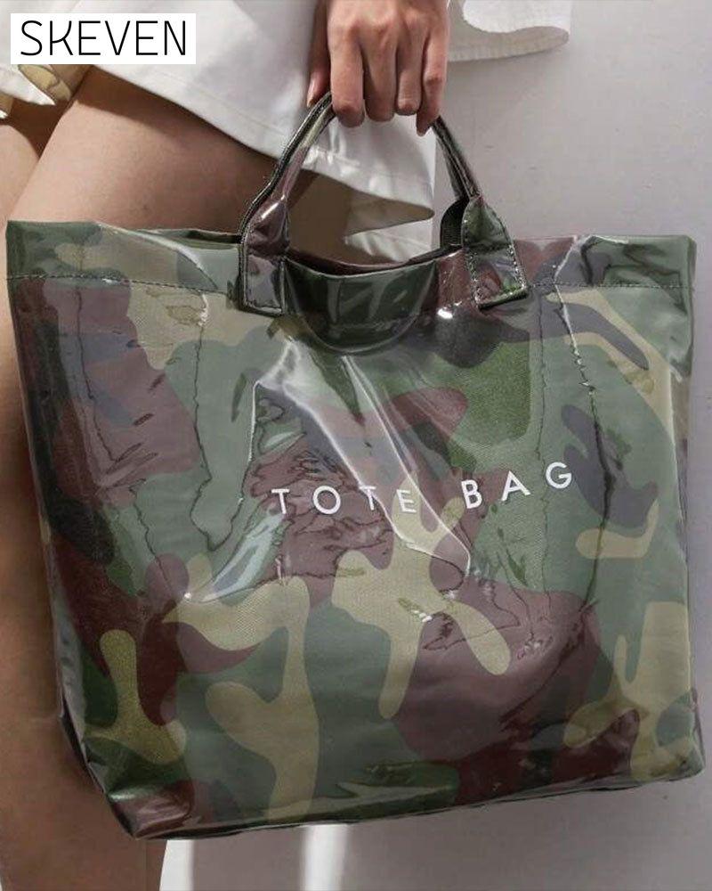 Sac fourre-tout pour femme à motif camouflage et feuilles
