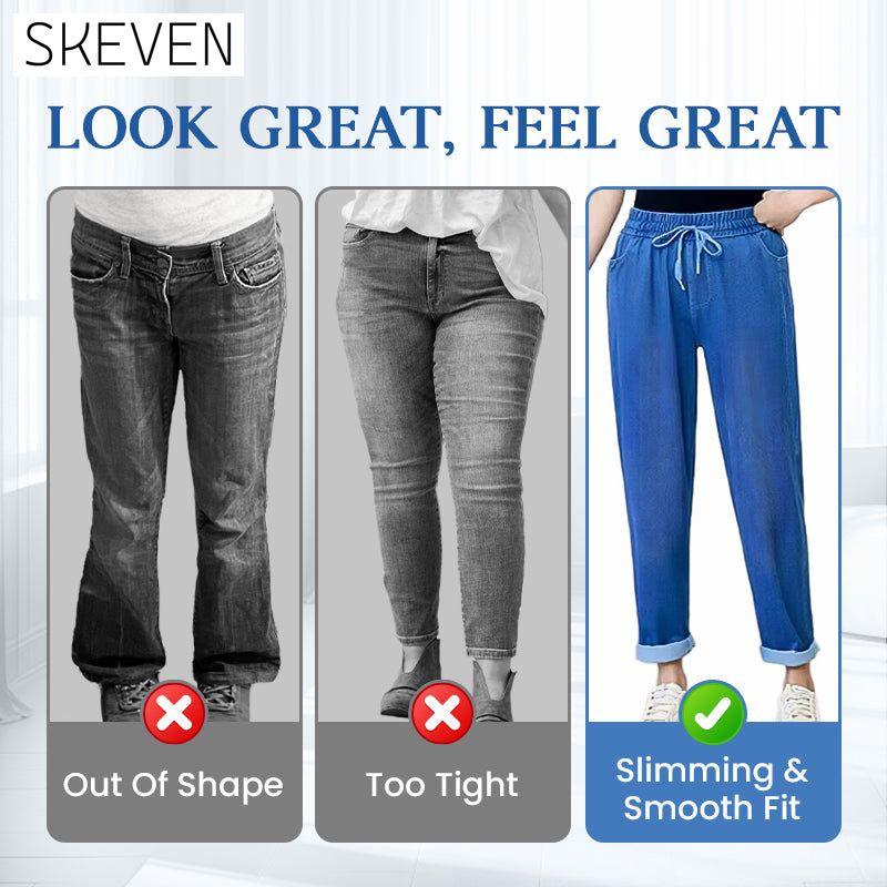 Jean mom taille haute ultra-extensible
