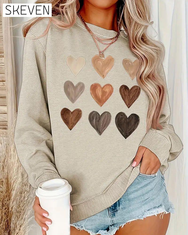 Bunter herzförmiger Pullover
