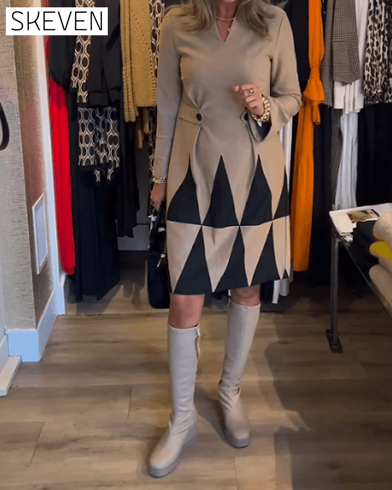 Elegant Geometric Print Dress